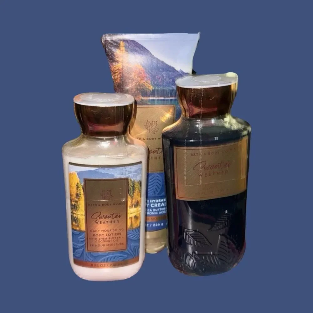 Sealed BBW Original Design Sweater Weather Ultimate Lotion Shower Gel Body NEW